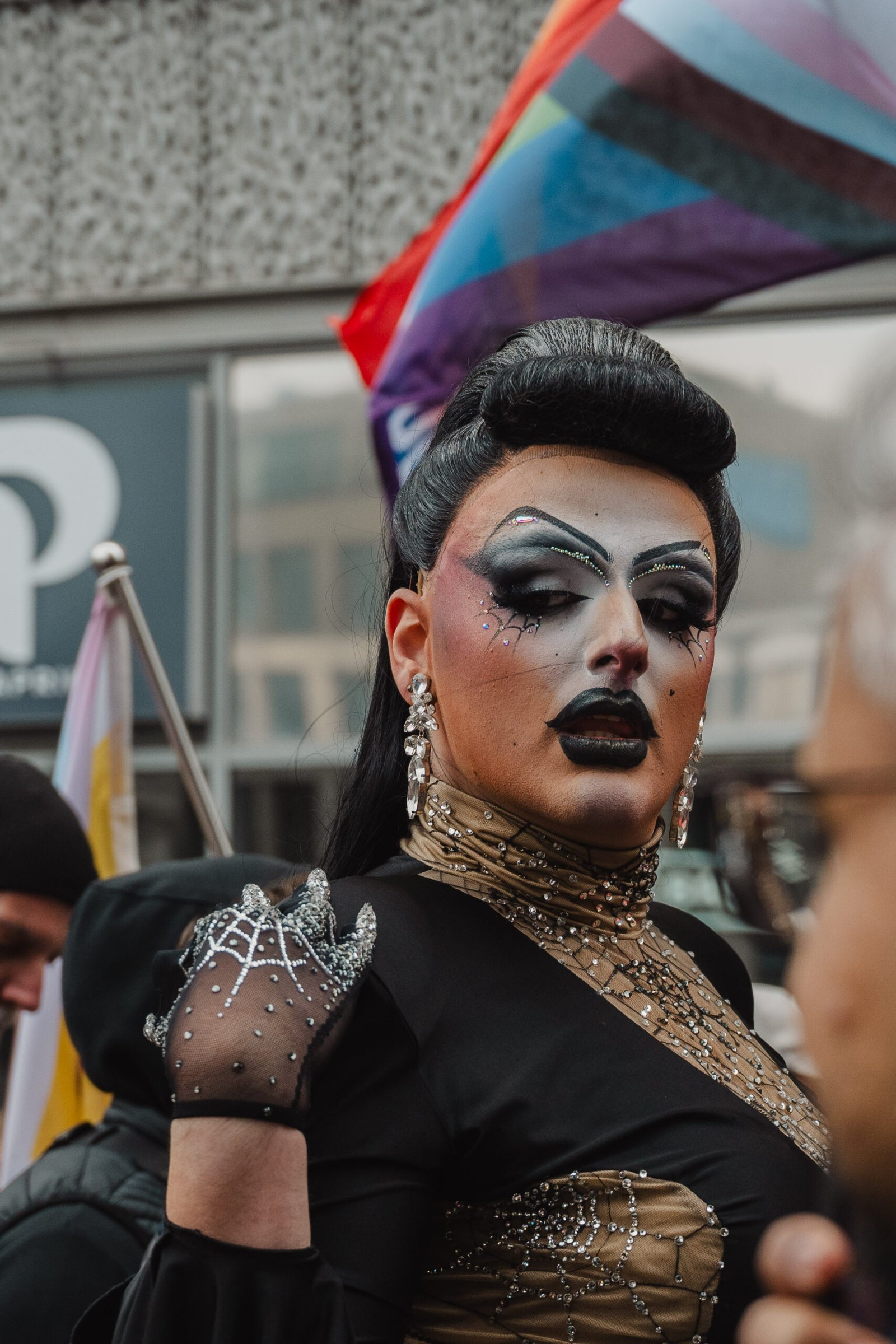 Drag performer at pride parade